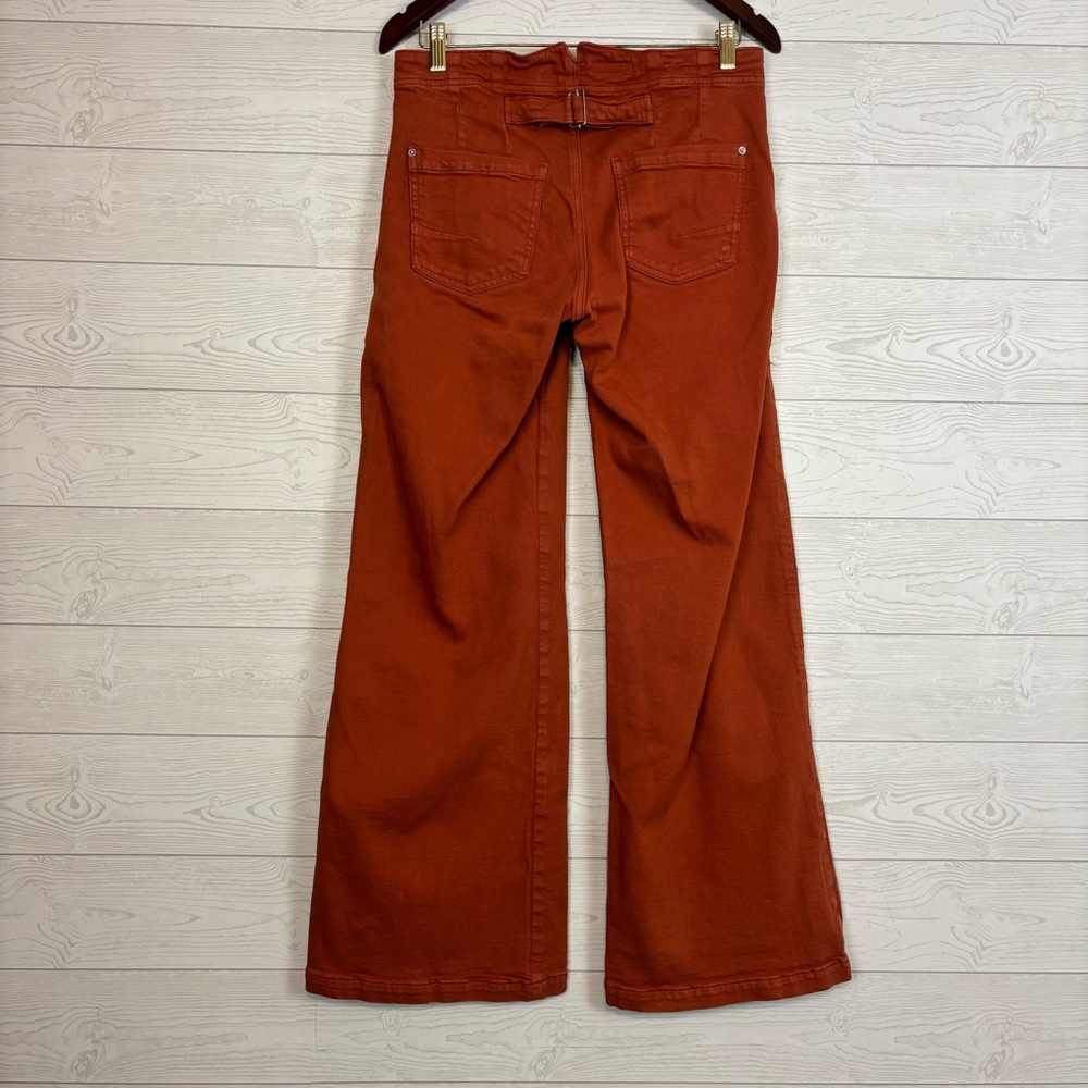 Pilcro Wide Leg Cargo Pants in Rust - Picture 9 of 13